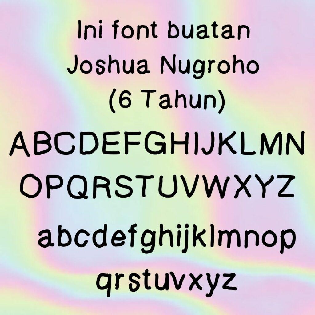 desain dengan font buatan Joshua