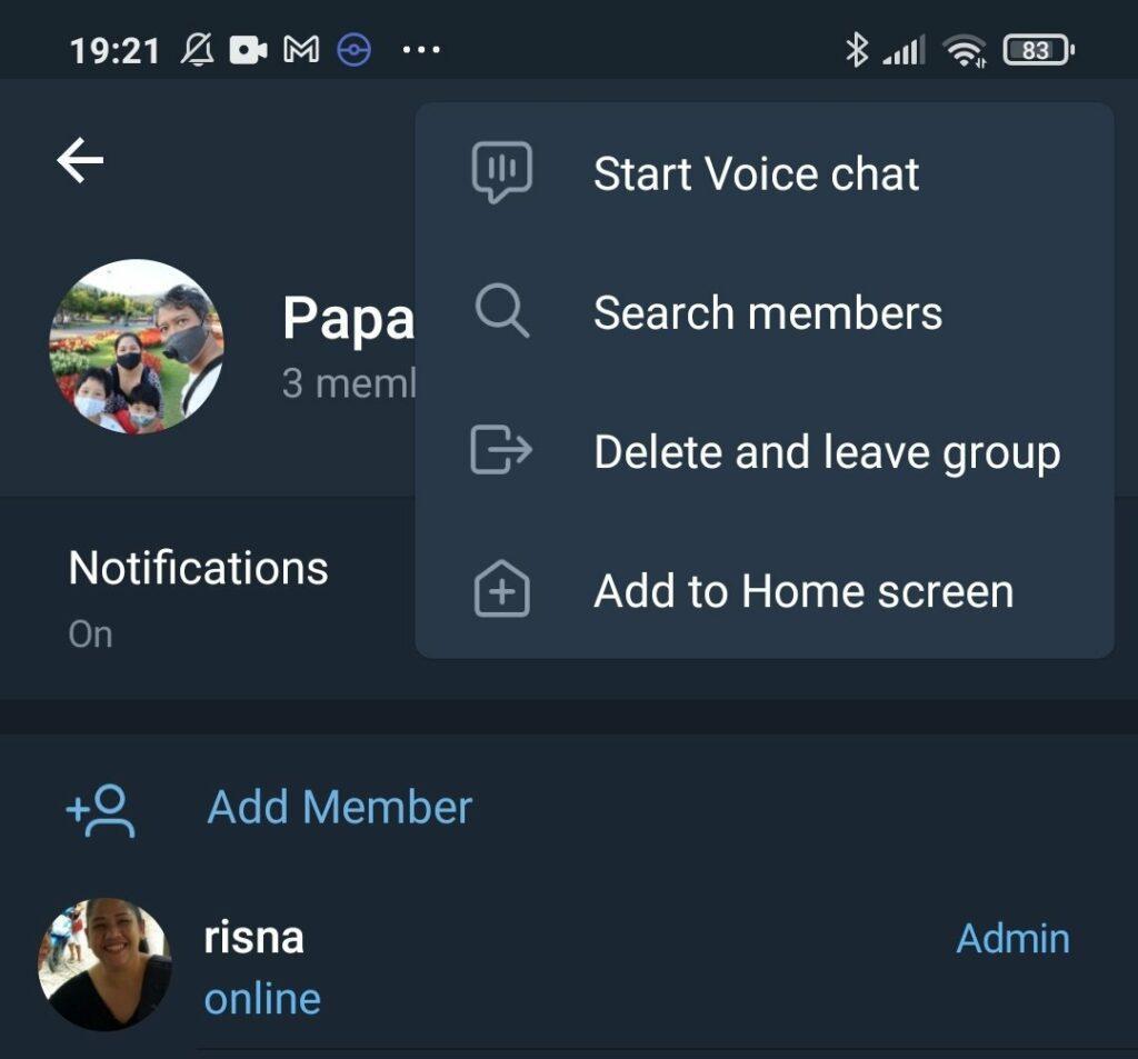 memulai panggilan suara dalam telegram