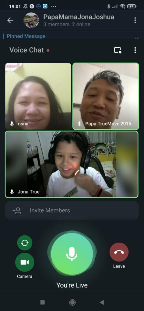 audio chat jadi video chat di telegram