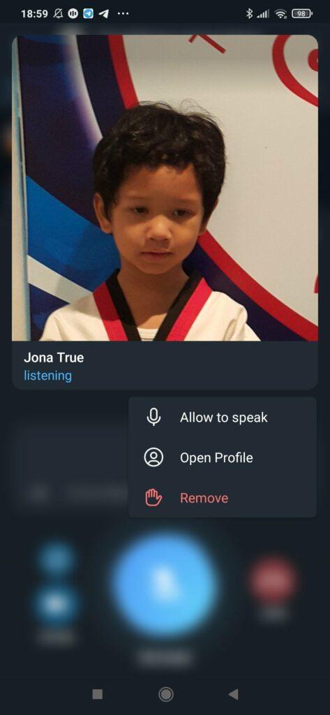 setting peserta chat