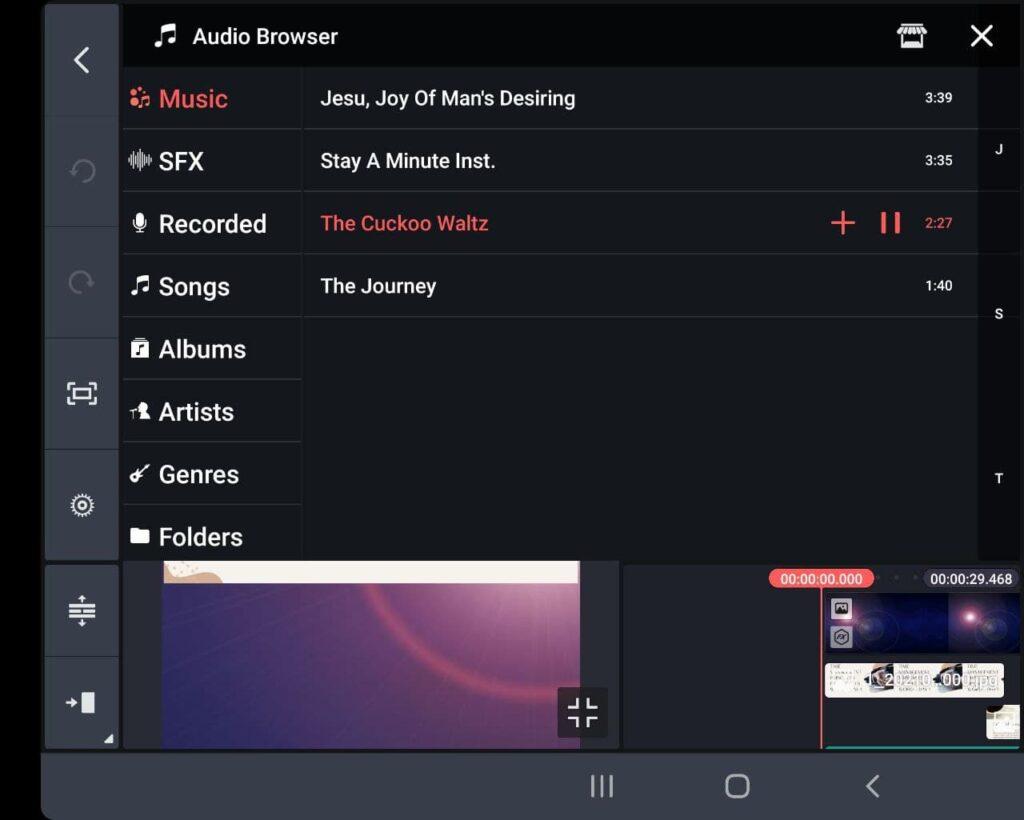tambahkan audio ke kinemaster