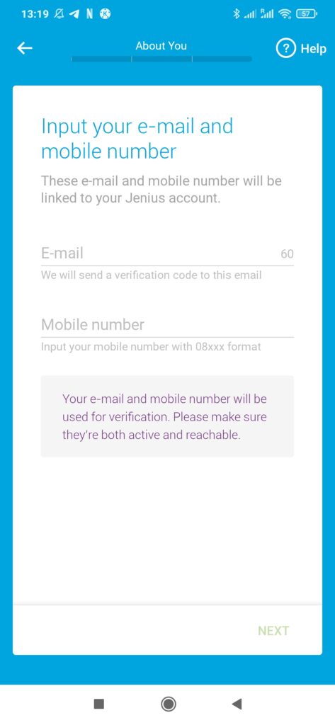 isi email dan ponsel